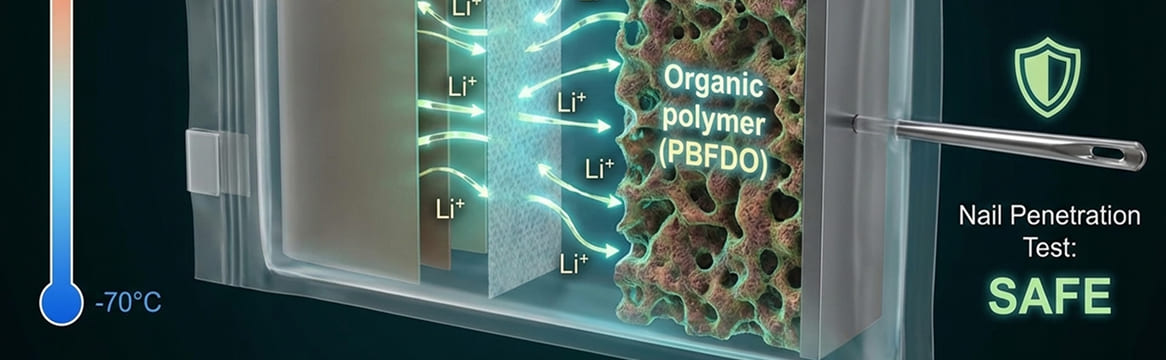 Китай представив органічну літієву батарею, стійку до екстремальних температур і проколів